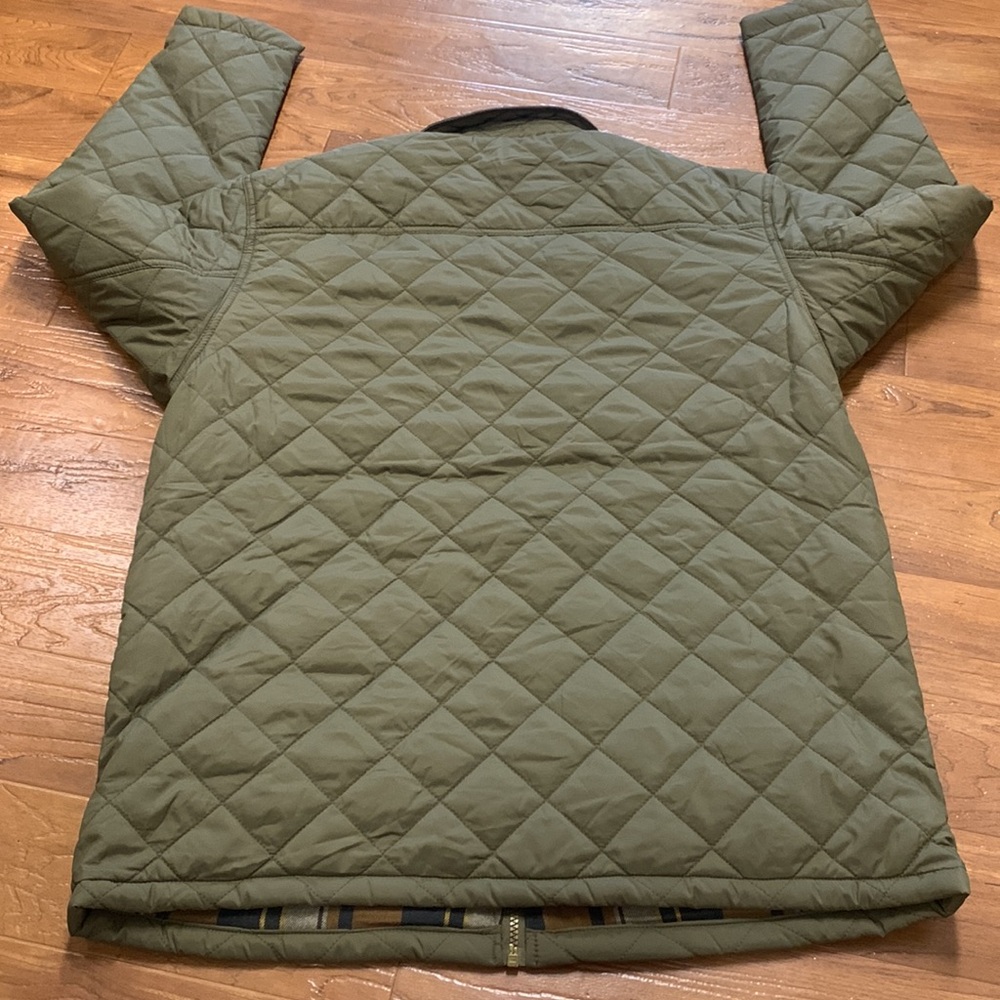 NWT Weatherproof Quilted Olive Green Men's Jacket with Contrast Collar - Picture 5 of 6